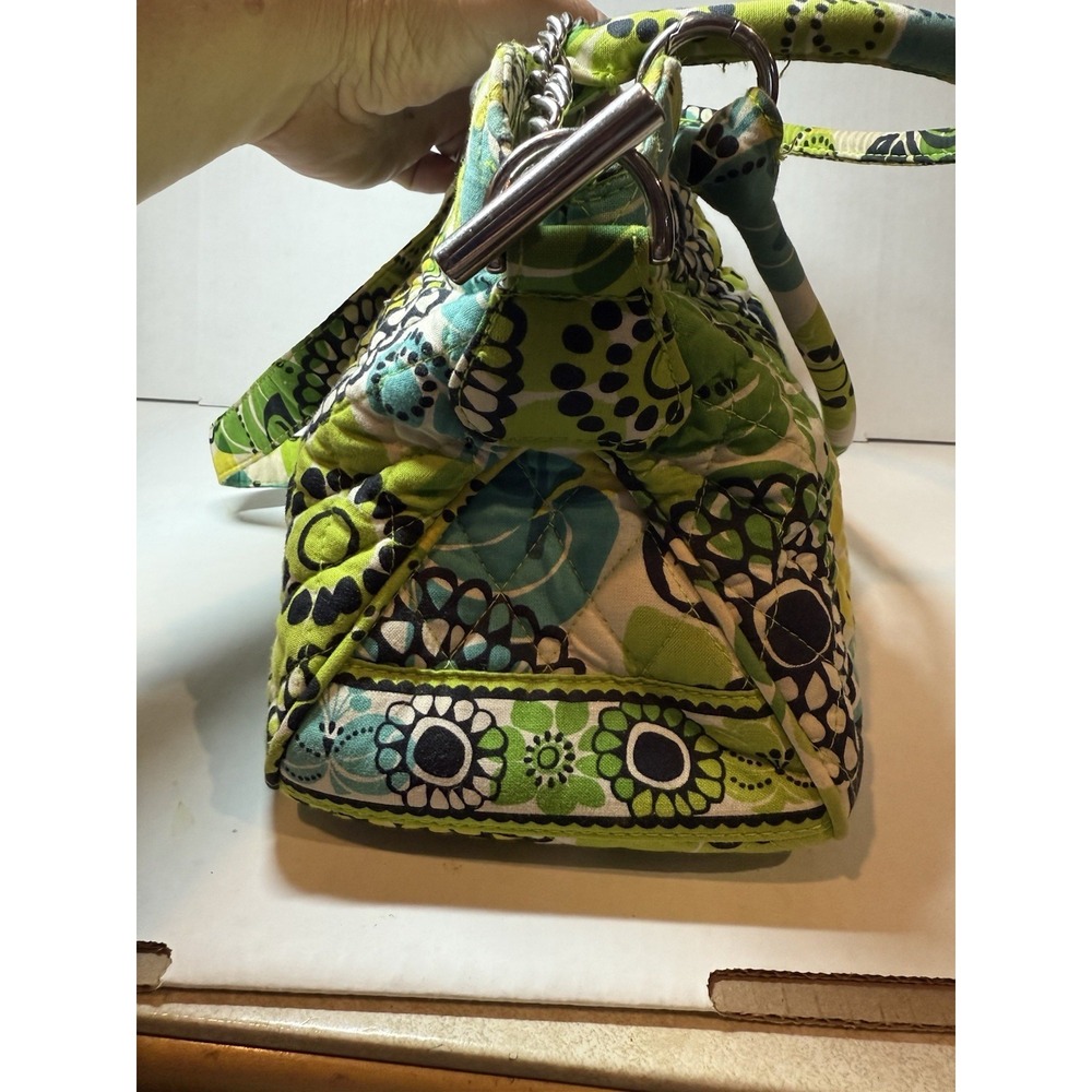 Vera Bradley Chain Shoulder Bag Purse – Lime's Up Retired‎ Print Green Floral - Picture 3 of 15